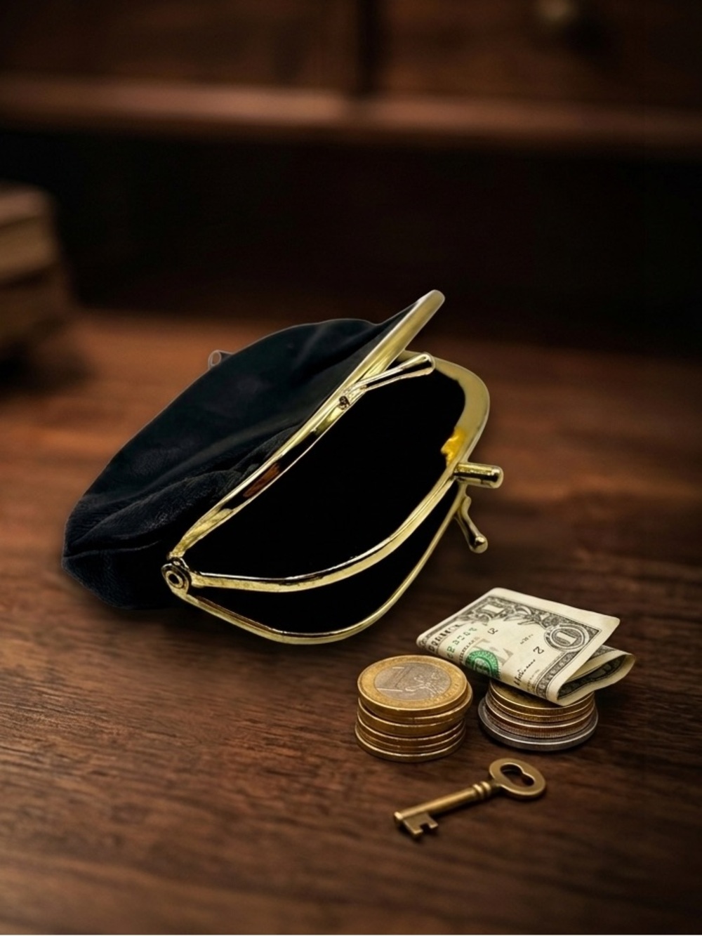 MCM Leather Chic Dual-Compartment Air Pod Coin Purse
